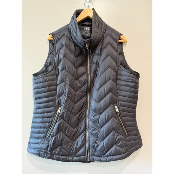 Calvin Klein Premium Down headphone Quilted black funnel Puffer Vest Jacket XXL - Picture 1 of 8